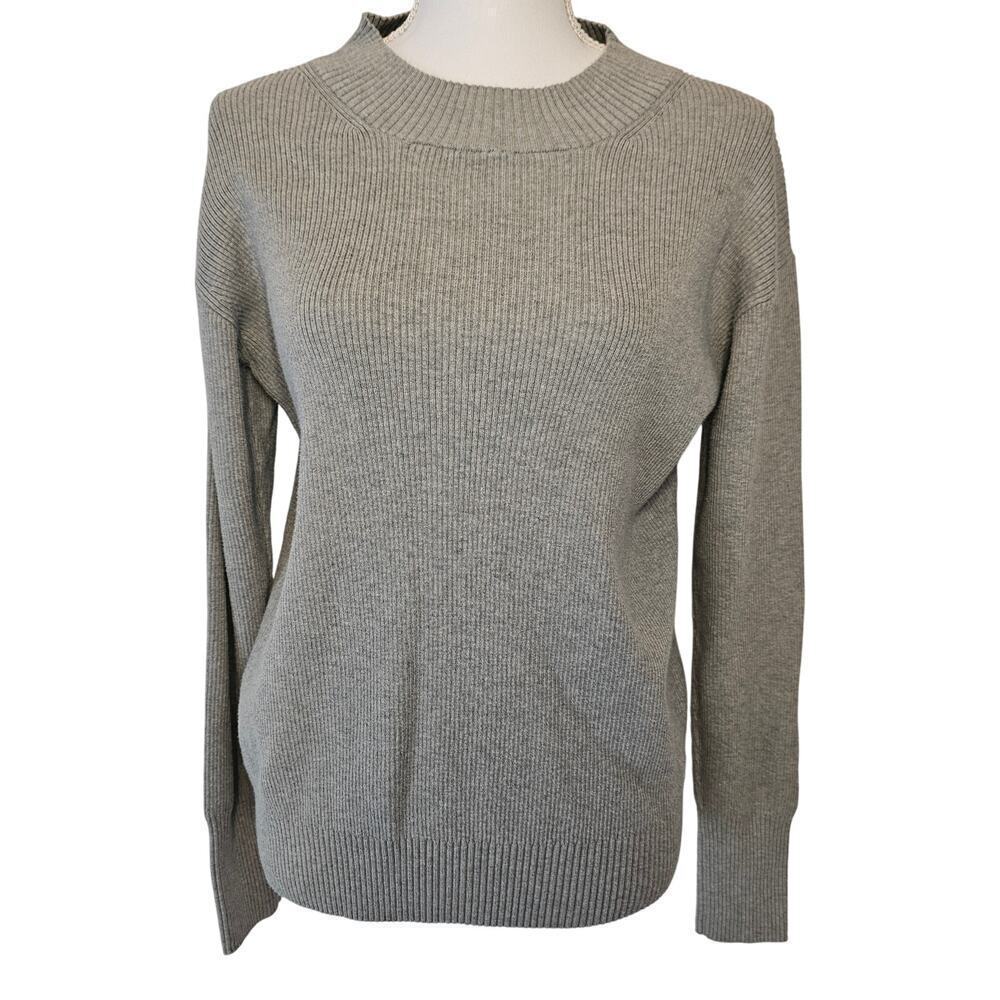 Tommy John Ribbed Women's Gray Lounge tri-blend Crew Neck Sweater Size Medium